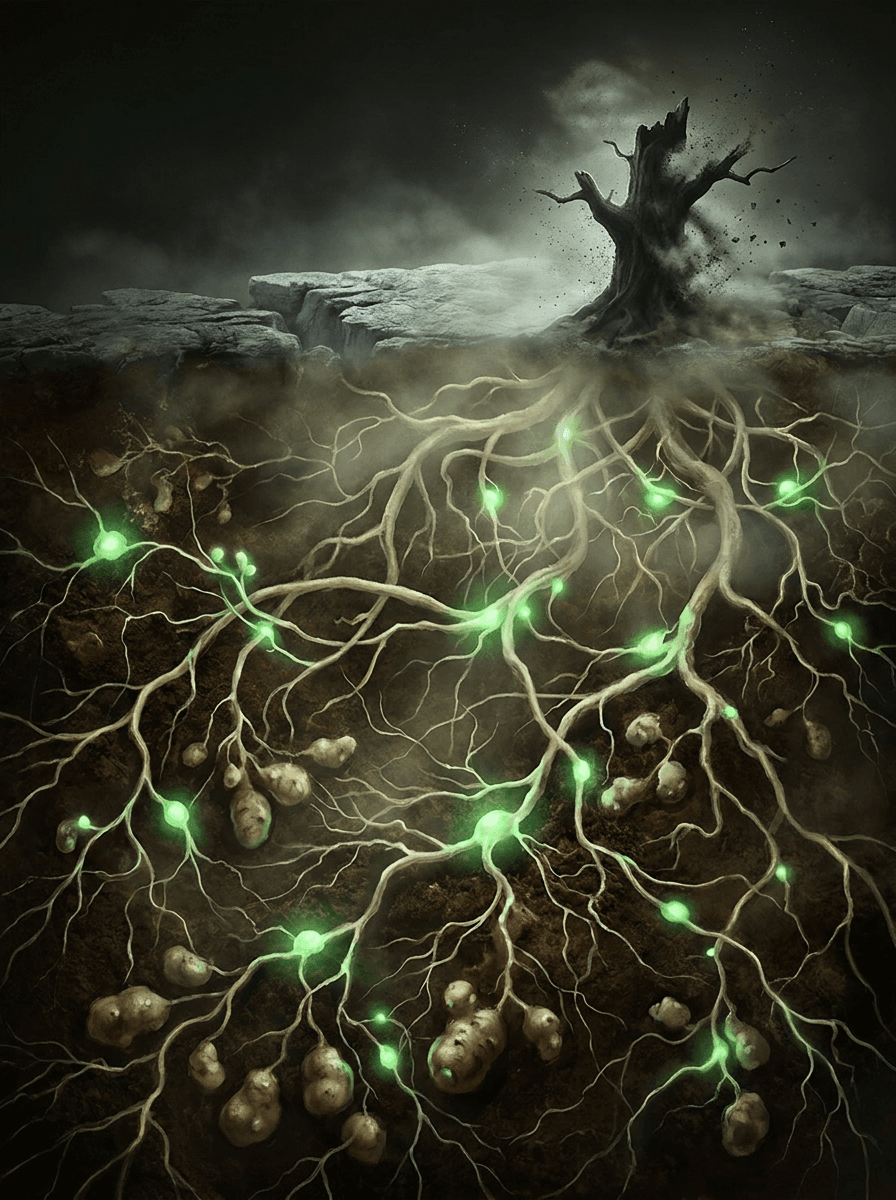 Das Rhizom – Illustration eines wurzellosen, hierarchielosen Netzes
