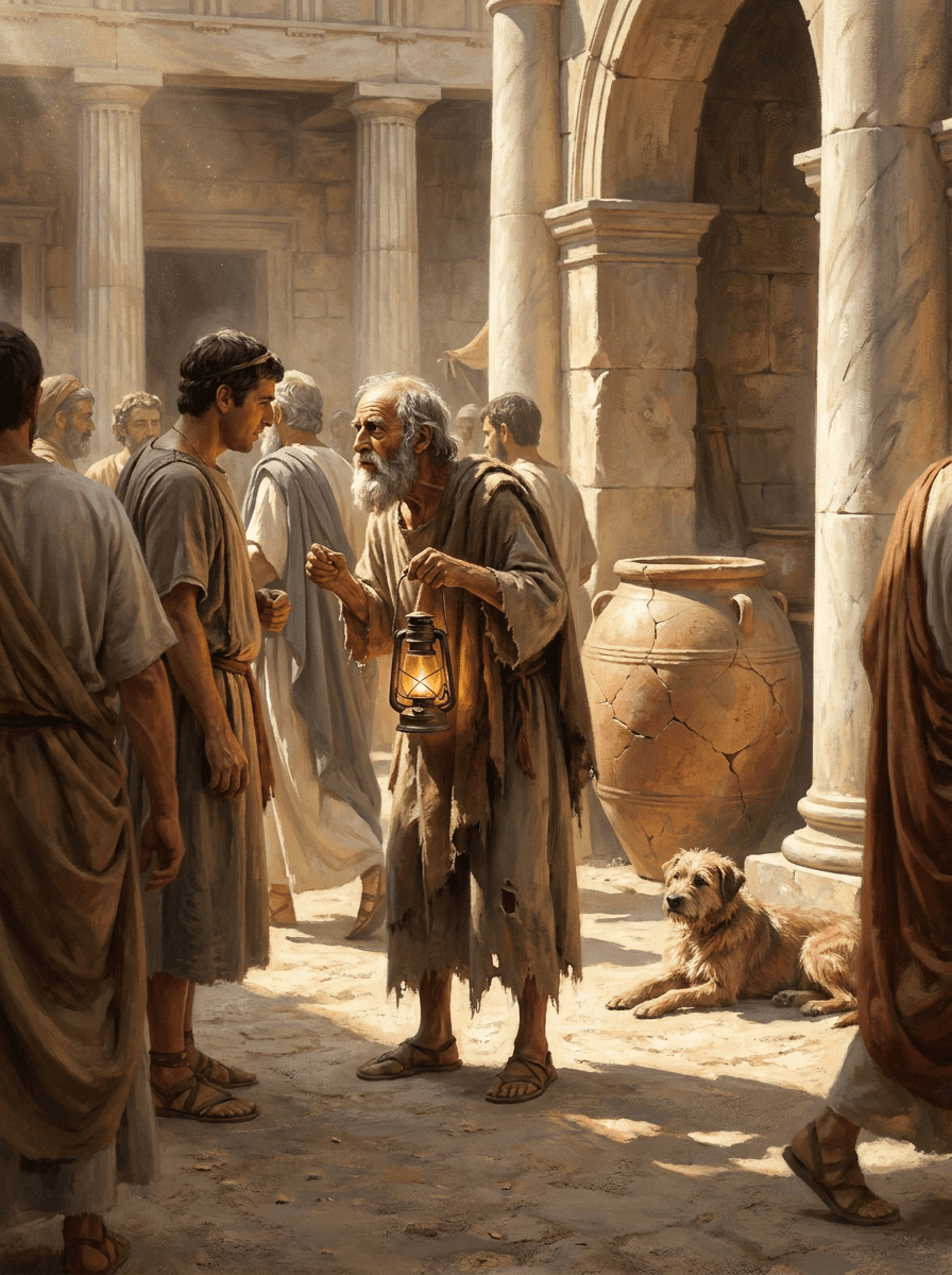 Diogenes mit der Laterne – Illustration